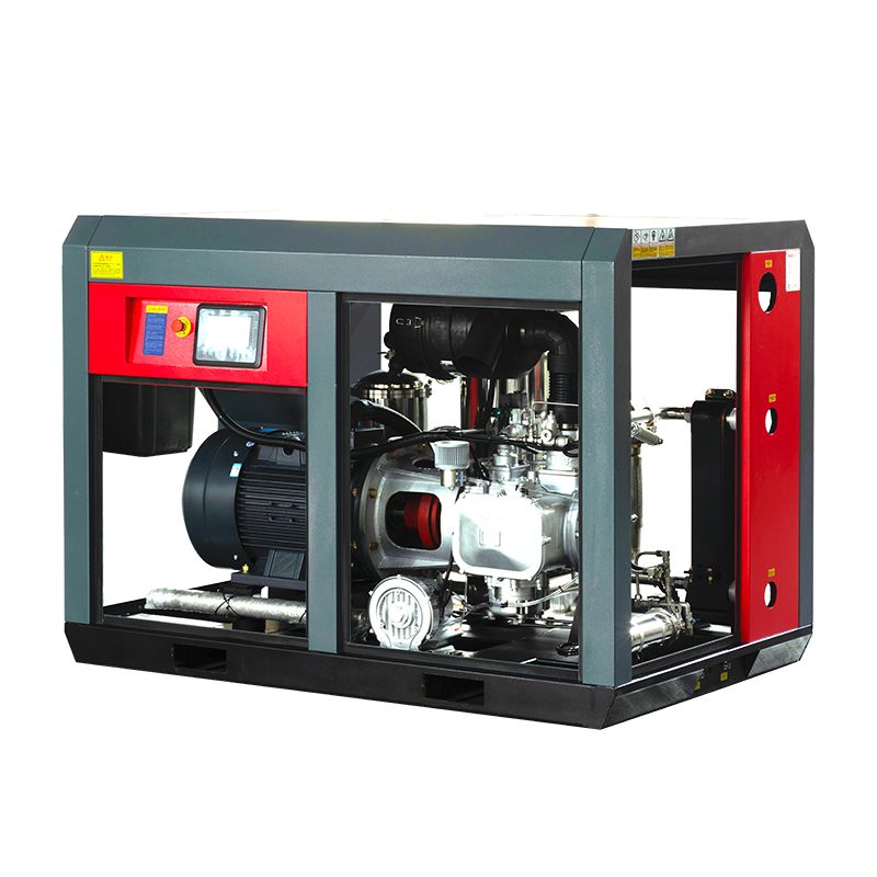Low pressure water injection oil-free screw compressor